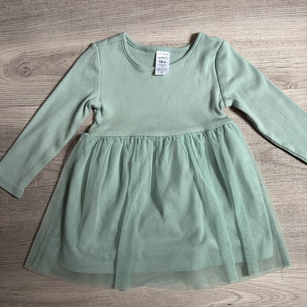 Carters Ribbed Tulle Dress - Picture 3 of 5